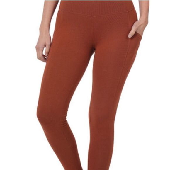 NWT BETTER COTTON WIDE WAISTBAND POCKET LEGGINGS - Picture 1 of 2